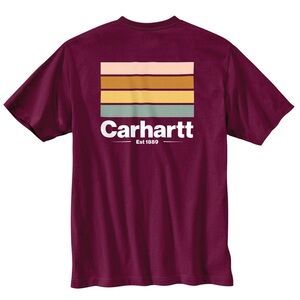 Carhartt Men's Relaxed Fit Heavyweight Short Sleeve Pocket Line Graphic T-Shirt